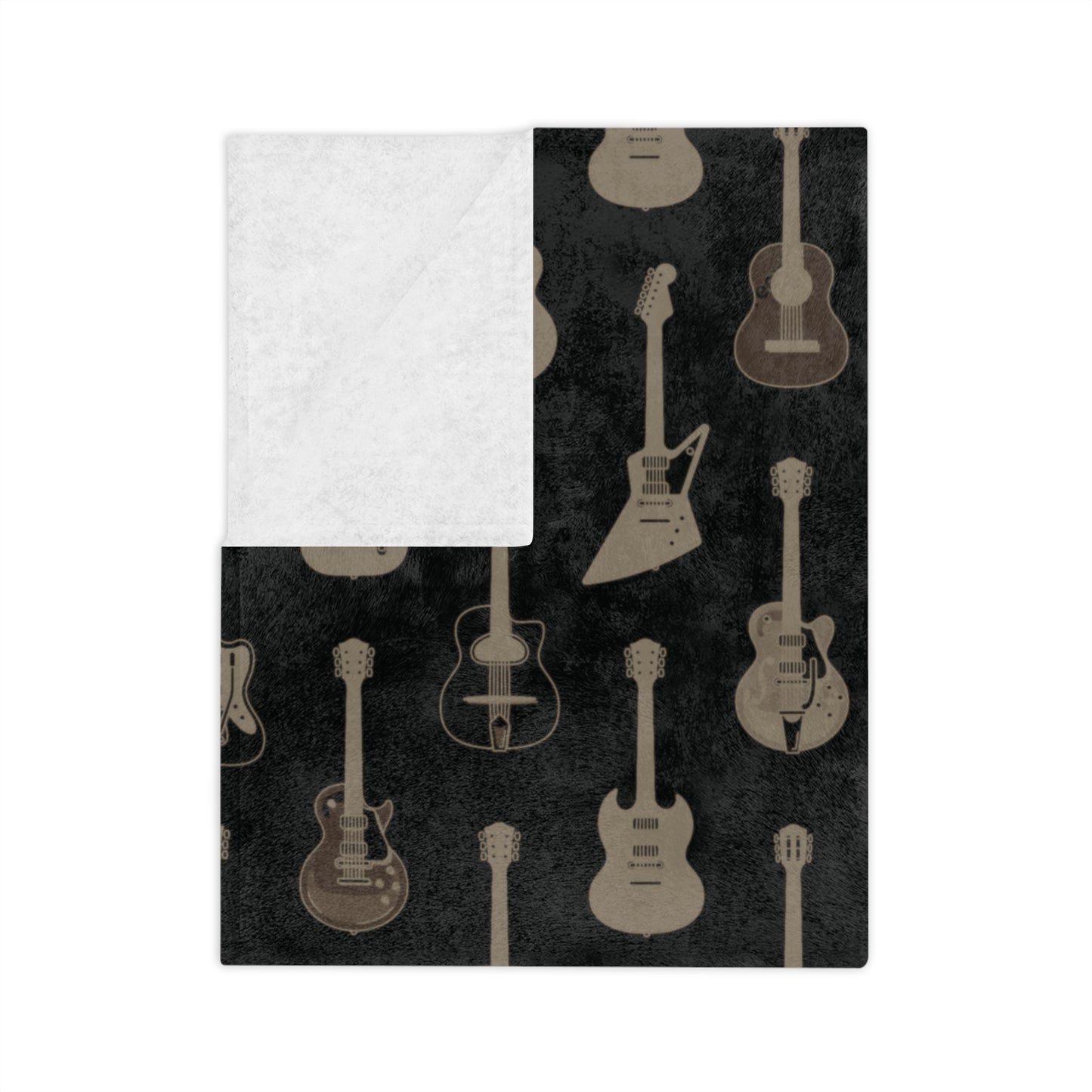 Guitar Pattern Velveteen Microfiber Blanket