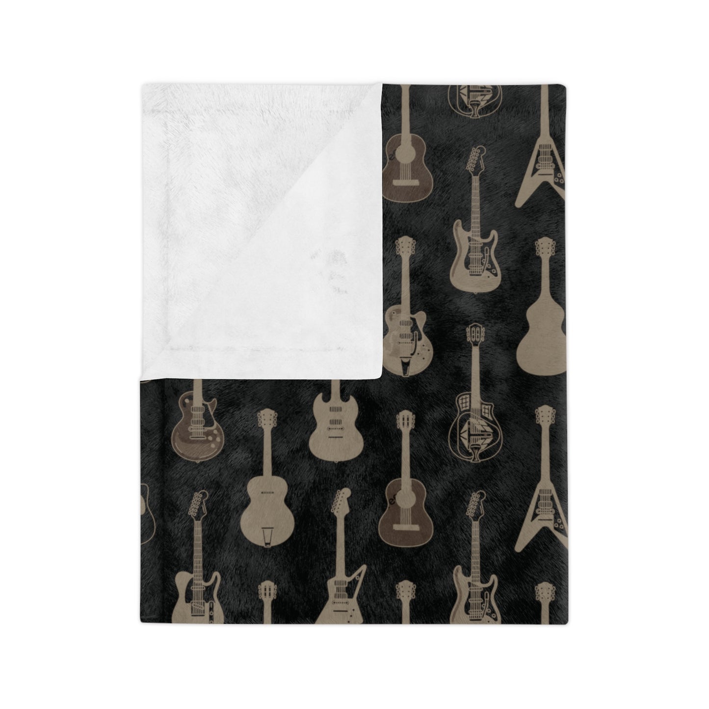 Guitar Pattern Velveteen Microfiber Blanket