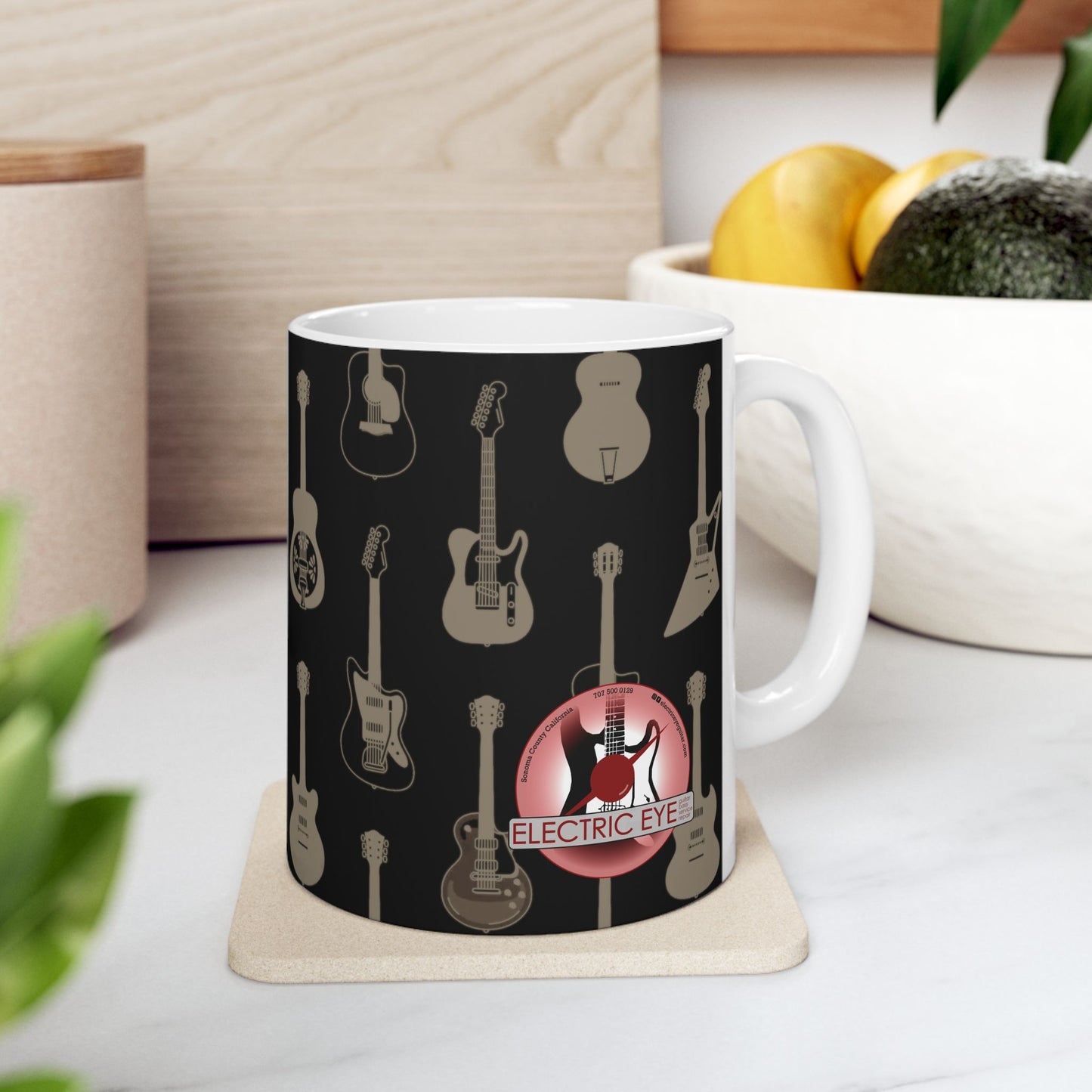 Guitar Pattern Coffee Mug