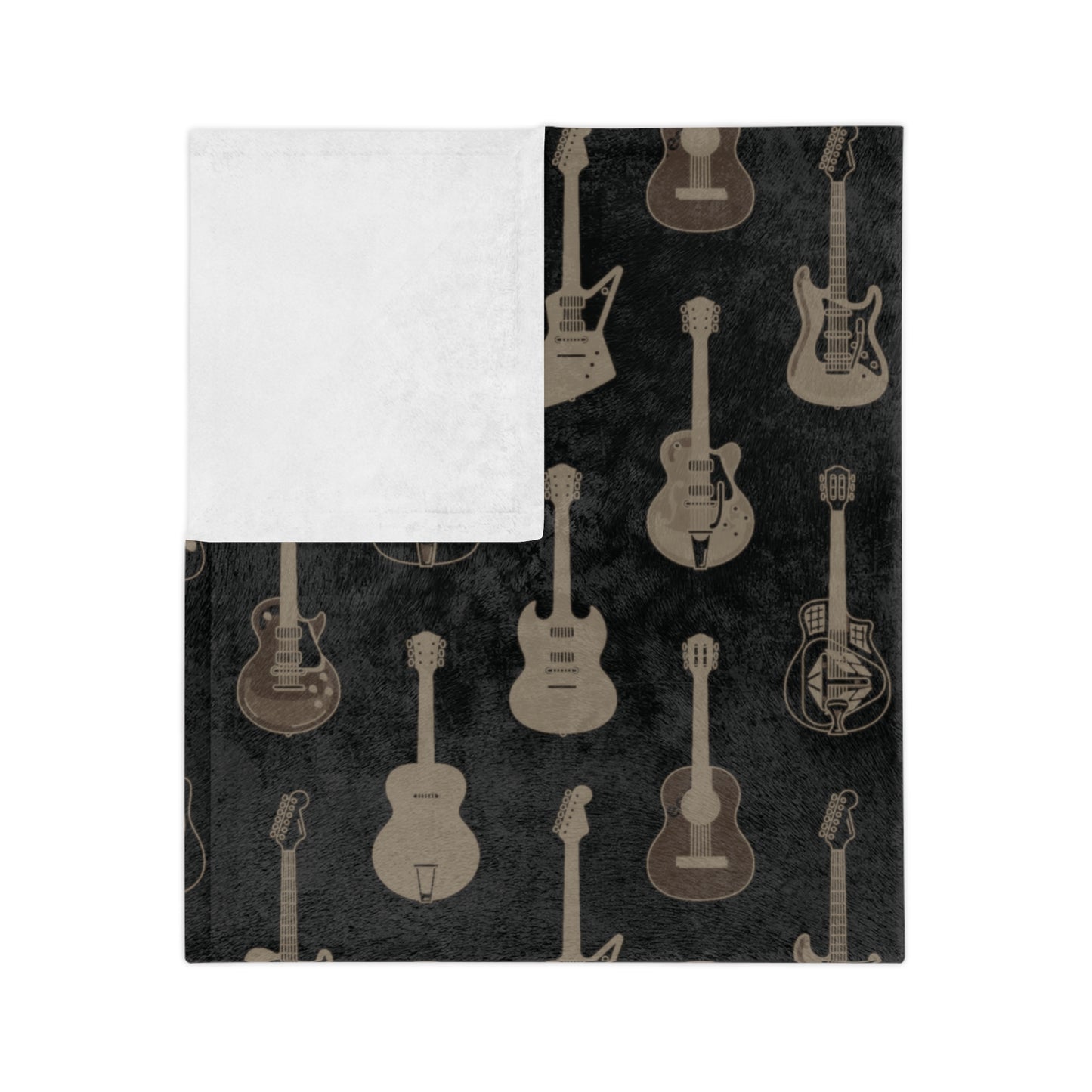 Guitar Pattern Velveteen Microfiber Blanket